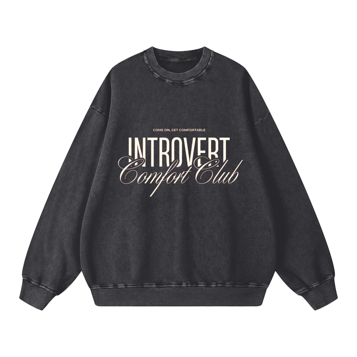 [INTROVERT COMFORT CLUB LOGO] Snow Washed Oversized Sweatshirt