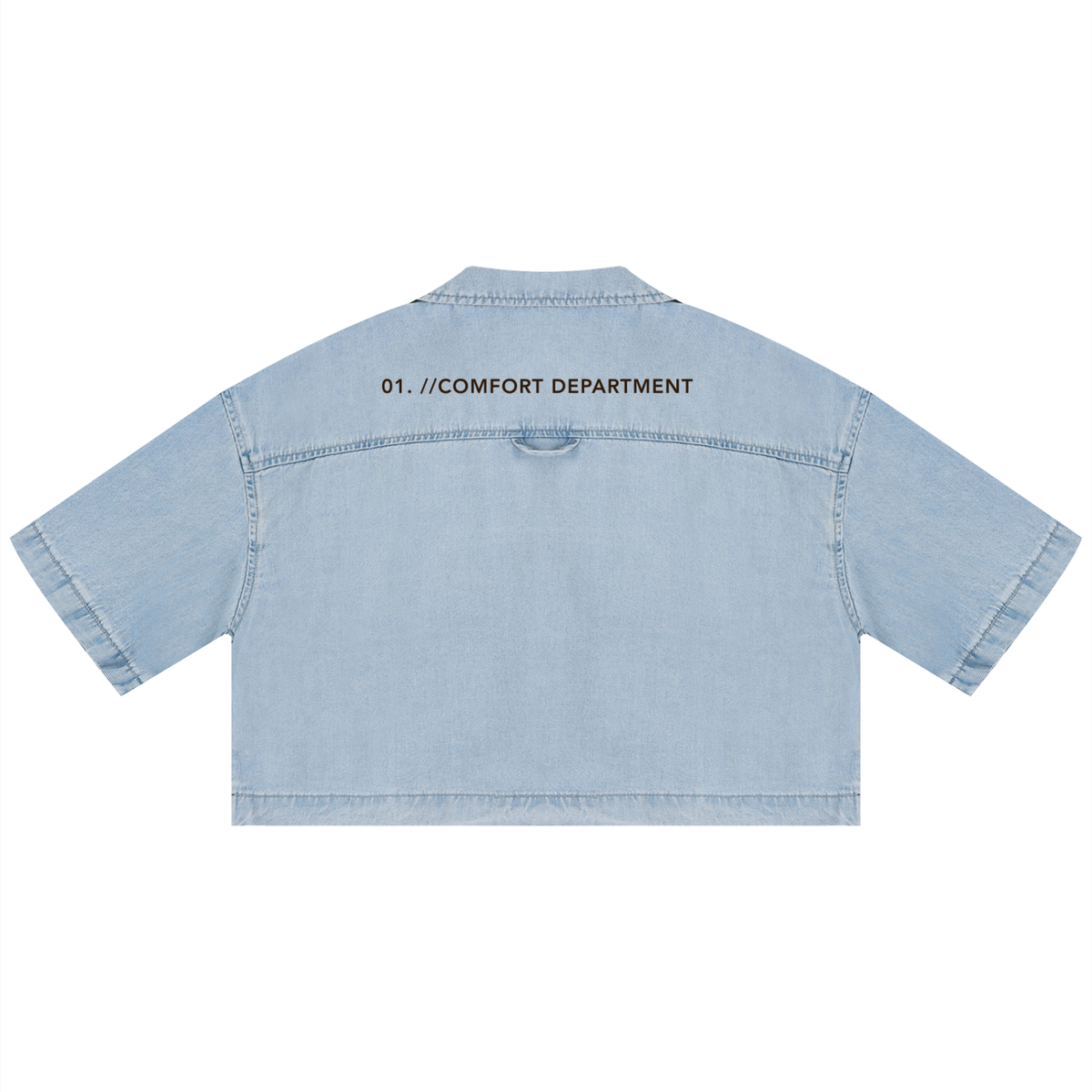 [VINTAGE WASH  DENIM COMFORT DEPARTMENT] Women's Boxy Crop Shirt
