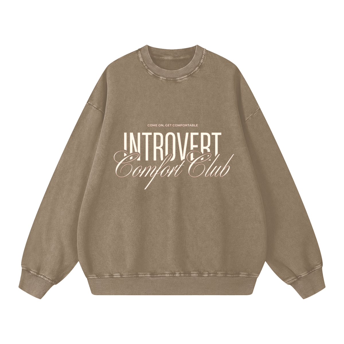 [INTROVERT COMFORT CLUB LOGO] Snow Washed Oversized Sweatshirt